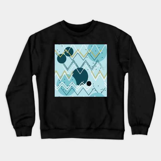 Blue Chevron with dots Crewneck Sweatshirt by counterclockwise